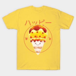 Japanese Kawaii Yellow and Orange Ice cream T-Shirt